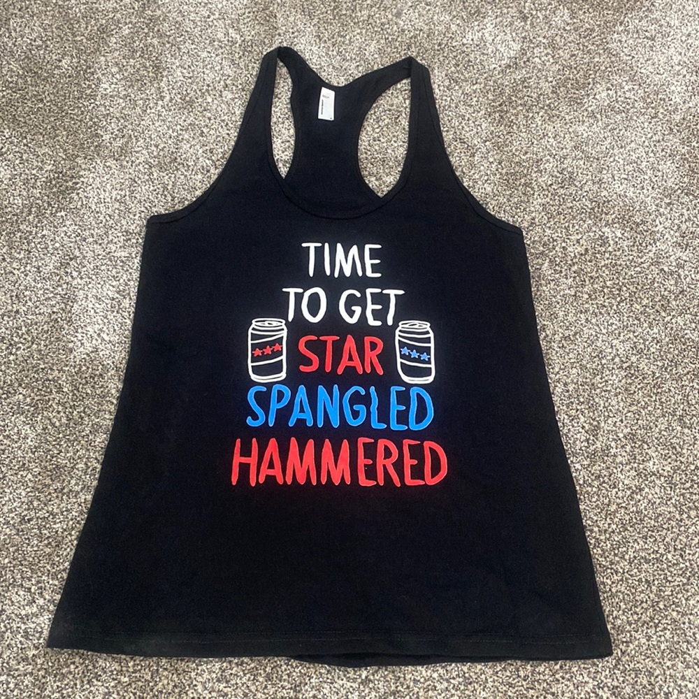 Womens 4th of July Tank! Time to get star spangle hammered!!